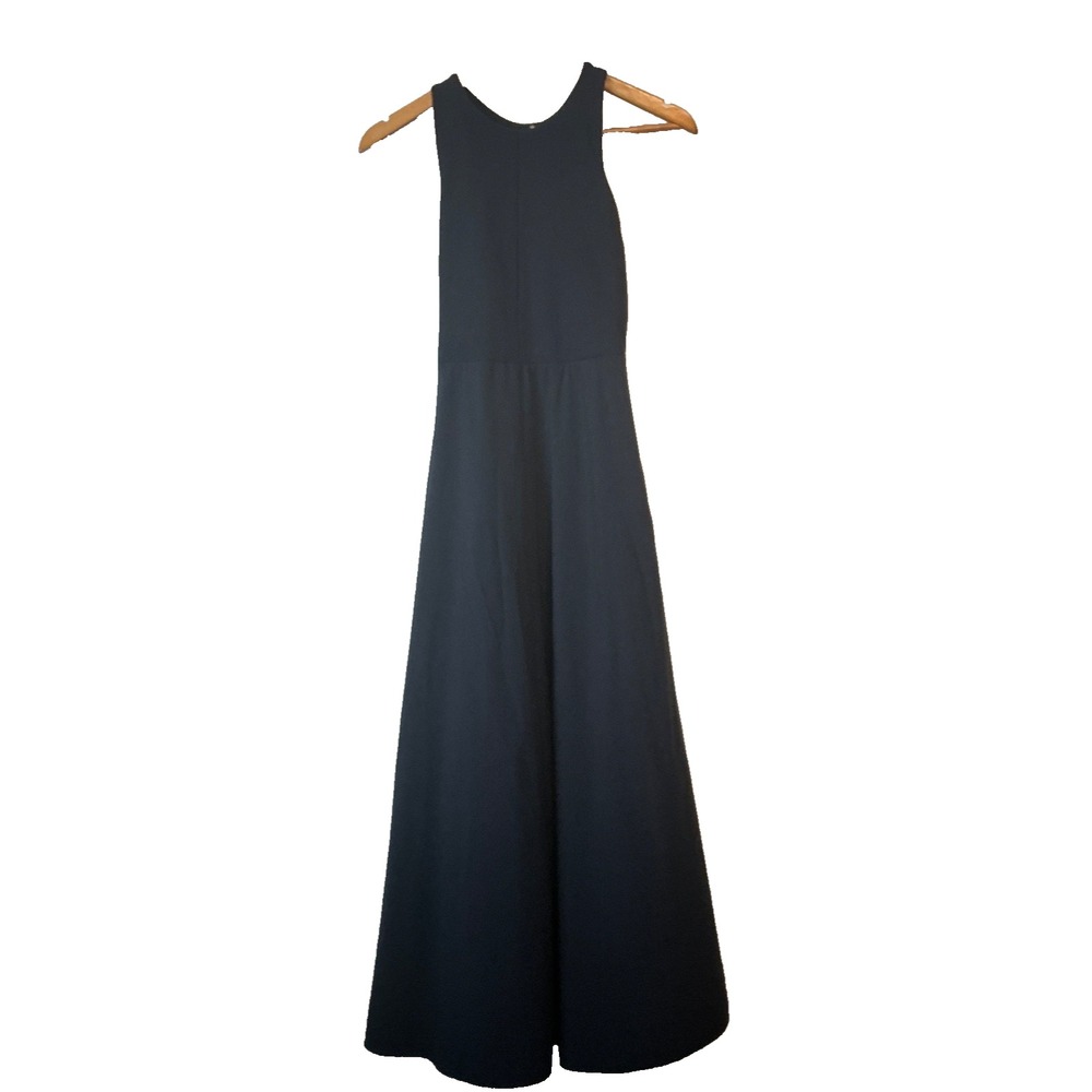 Athleta Winona Women's Ultra Stretch A-Line Midi Dress with Pockets Small Navy